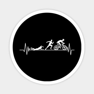 TRIATHLON heartbeat Swim, Bike, Run lover Magnet